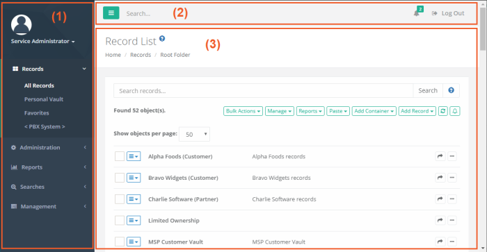 Navigating the XTAM User Interface